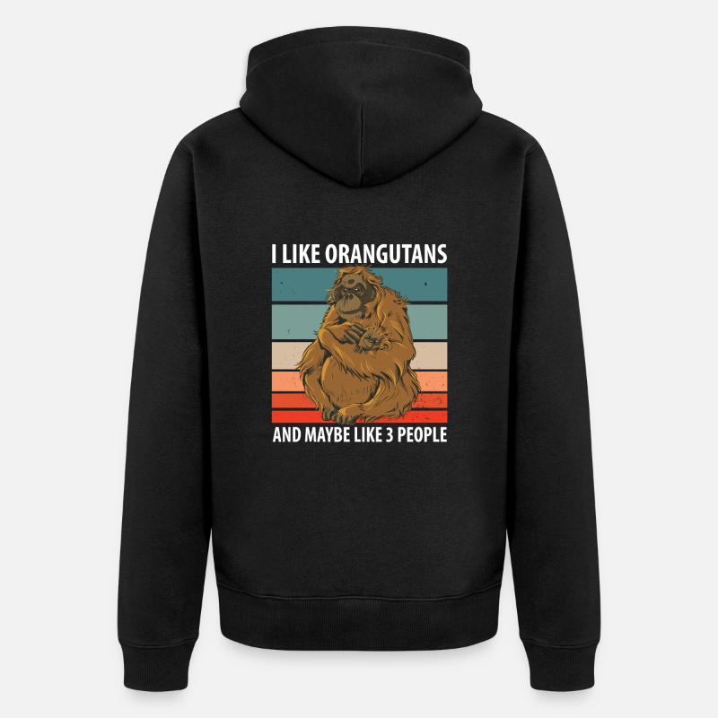 Orang-outan - Veste à capuche bio Premium Unisexe - noir