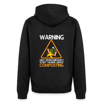 Cadeau vers de compost - Veste à capuche bio Premium Unisexe - noir - Dos - Nico (187cm)