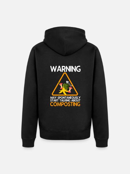 Compost Worms Gift - Unisex Premium Organic Zip Hoodie - black
