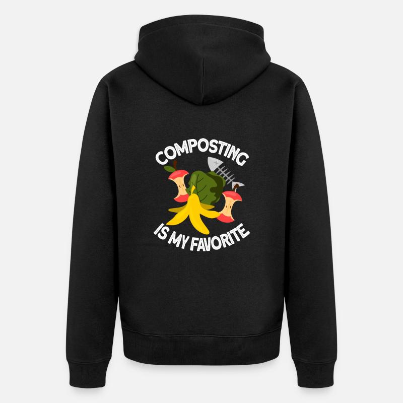 Kompost orme gave - Premium økologisk unisex-hættejakke - sort