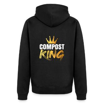Compost Worms Gift - Unisex Premium Organic Zip Hoodie - black - Back - Nico (187cm)