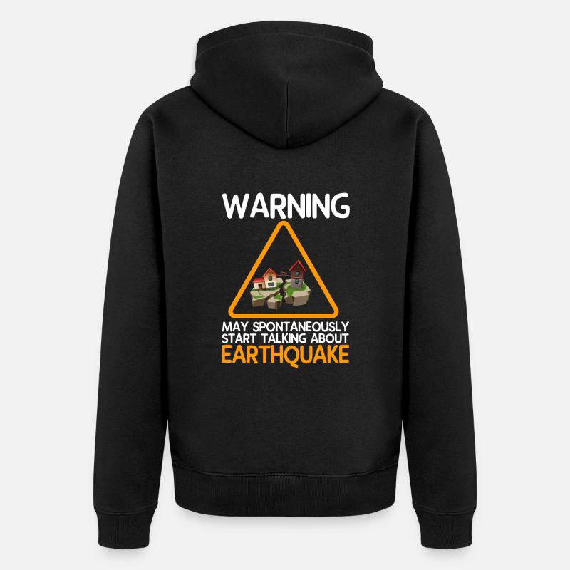 Erdbeben - Unisex Premium Bio Zip Hoodie - Schwarz