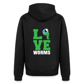 Cadeau vers de compost - Veste à capuche bio Premium Unisexe - noir - Dos - Nico (187cm)