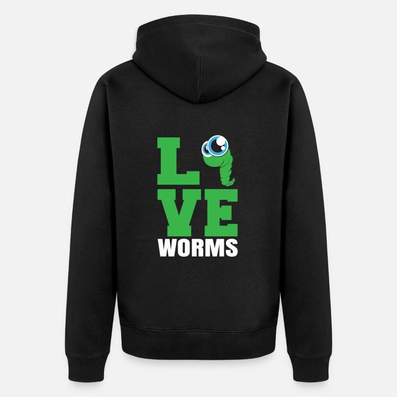 Cadeau vers de compost - Veste à capuche bio Premium Unisexe - noir
