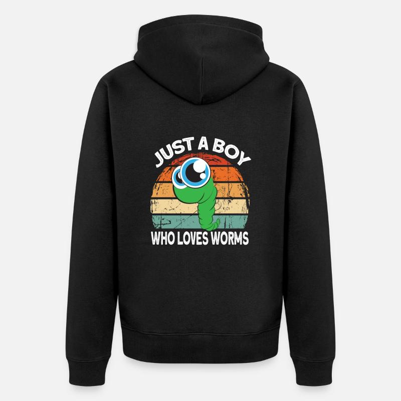 Compost Worms Gift - Unisex Premium Organic Zip Hoodie - black