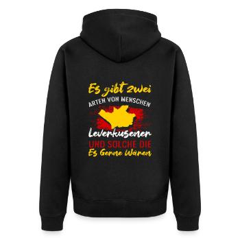 Es Gibt Zwei Arten Von Menschen Leverkusener - Unisex Premium Bio Zip Hoodie - Schwarz - Hinten - Nico (187cm)