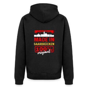Sarrebruck - Veste à capuche bio Premium Unisexe - noir - Dos - Nico (187cm)