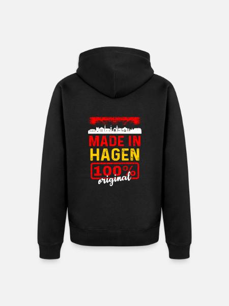 Hagen - Unisex Premium Organic Zip Hoodie - black