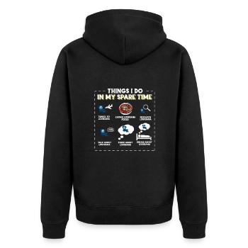 Ce que je fais pendant mon temps libre Louisiane - Veste à capuche bio Premium Unisexe - noir - Dos - Nico (187cm)