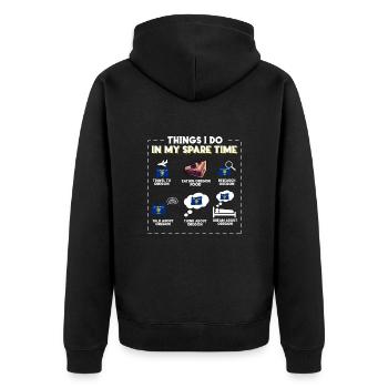 Things I Do in My Free Time Oregon - Unisex Premium Organic Zip Hoodie - black - Back - Nico (187cm)