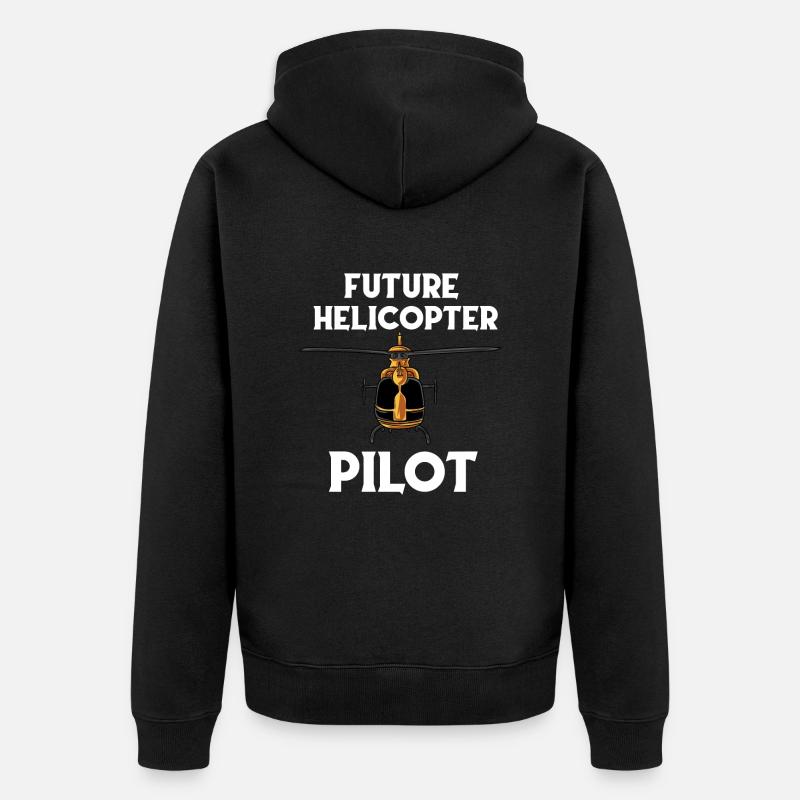 Zukünftiger Hubschrauberpilot - Unisex Premium Bio Zip Hoodie - Schwarz
