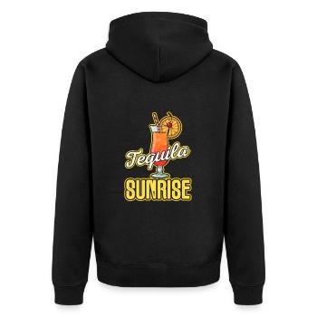 Tequila Sunrise - Unisex Premium Bio Zip Hoodie - Schwarz - Hinten - Nico (187cm)