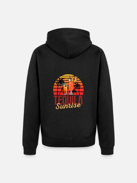 Tequila Sunrise - Unisex Premium Organic Zip Hoodie - black