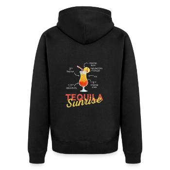 Tequila Sunrise - Unisex Premium Bio Zip Hoodie - Schwarz - Hinten - Nico (187cm)