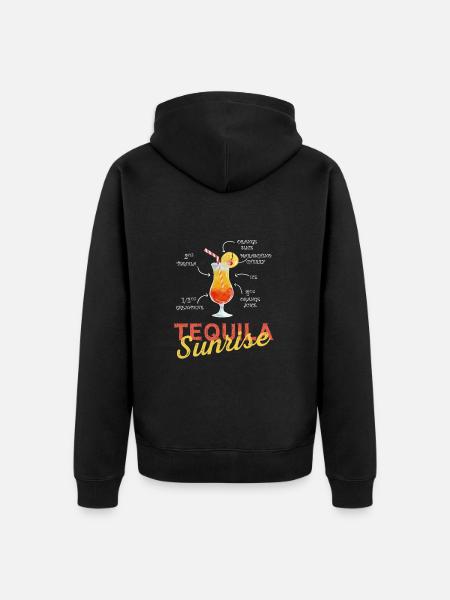 Tequila Sunrise - Unisex Premium Organic Zip Hoodie - black