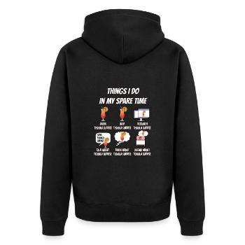 Tequila Sunrise - Unisex Premium Bio Zip Hoodie - Schwarz - Hinten - Nico (187cm)