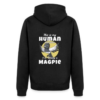 Dies ist mein menschliches Kostüm Im wirklich eine - Unisex Premium Bio Zip Hoodie - Schwarz - Hinten - Nico (187cm)