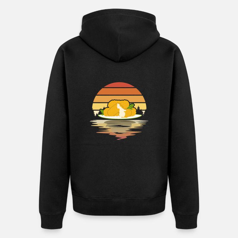 Retro-Mozzarella - Unisex Premium Bio Zip Hoodie - Schwarz