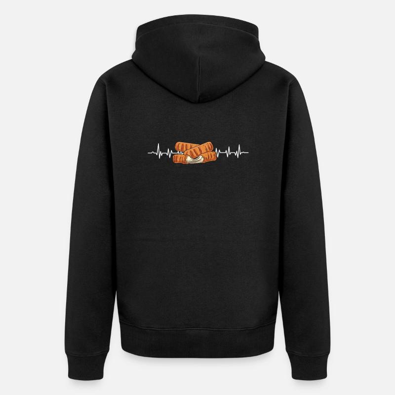 Mozzarella Sticks Heartbeat - Veste à capuche bio Premium Unisexe - noir