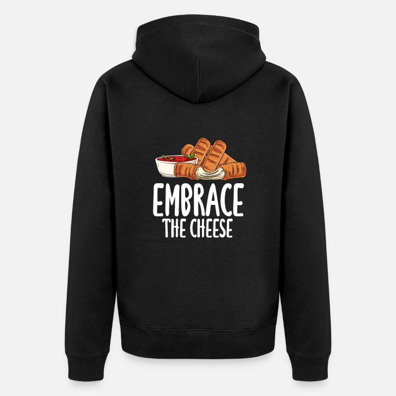 Étreindre le fromage - Veste à capuche bio Premium Unisexe - noir