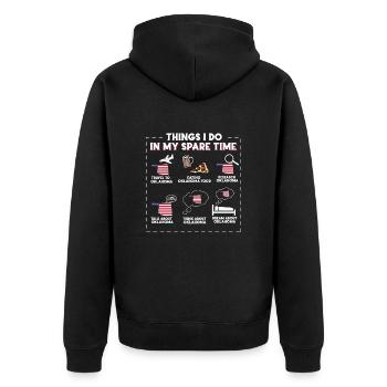 Oklahoma - Unisex Premium Bio Zip Hoodie - Schwarz - Hinten - Nico (187cm)