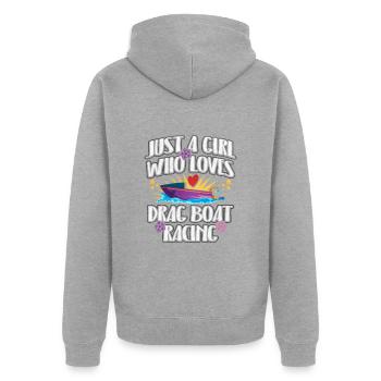 Drachenbootrennen Drachenboot - Unisex Premium Bio Zip Hoodie - Grau meliert - Hinten - Nico (187cm)