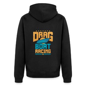 Drachenbootrennen Drachenboot - Unisex Premium Bio Zip Hoodie - Schwarz - Hinten - Nico (187cm)