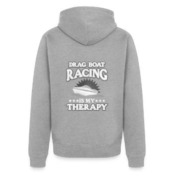 Drachenbootrennen Drachenboot - Unisex Premium Bio Zip Hoodie - Grau meliert - Hinten - Nico (187cm)