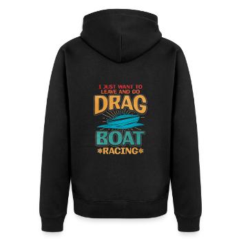 Drachenbootrennen Drachenboot - Unisex Premium Bio Zip Hoodie - Schwarz - Hinten - Nico (187cm)