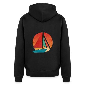 Rétro Catamaran - Veste à capuche bio Premium Unisexe - noir - Dos - Nico (187cm)