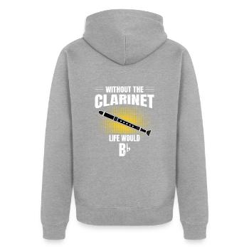 Clarinet - Unisex Premium Organic Zip Hoodie - heather grey - Back - Nico (187cm)