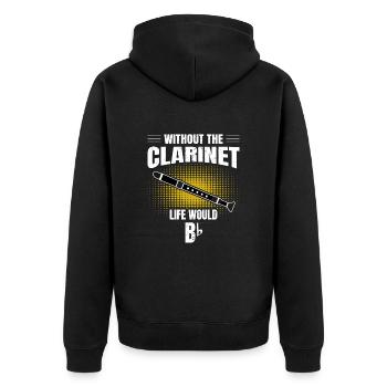 Clarinet - Unisex Premium Organic Zip Hoodie - black - Back - Nico (187cm)