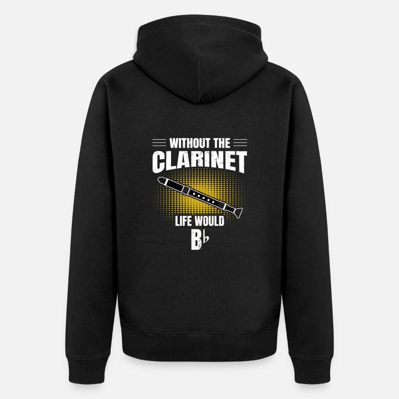 Klarinette - Unisex Premium Bio Zip Hoodie - Schwarz