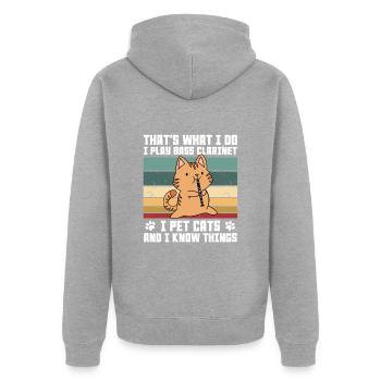Clarinet - Unisex Premium Organic Zip Hoodie - heather grey - Back - Nico (187cm)