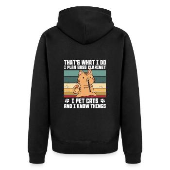 Clarinet - Unisex Premium Organic Zip Hoodie - black - Back - Nico (187cm)