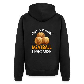Meatball Frikadelle Essen Geschenk - Unisex Premium Bio Zip Hoodie - Schwarz - Hinten - Nico (187cm)