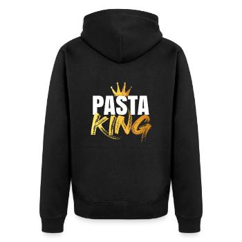 Pasta King - Unisex Premium Organic Zip Hoodie - black - Back - Nico (187cm)