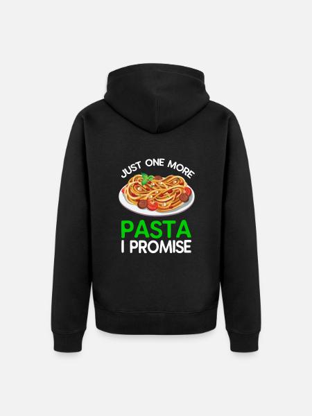 Nur noch eine Pasta, versprochen - Unisex Premium Bio Zip Hoodie - Schwarz