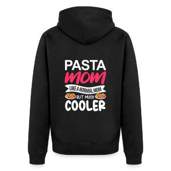Pasta Mom wie eine normale Mutter, aber viel coole - Unisex Premium Bio Zip Hoodie - Schwarz - Hinten - Nico (187cm)