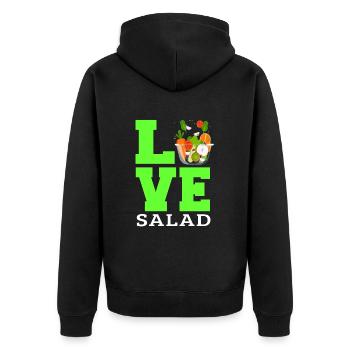 Salade d’amour - Veste à capuche bio Premium Unisexe - noir - Dos - Nico (187cm)