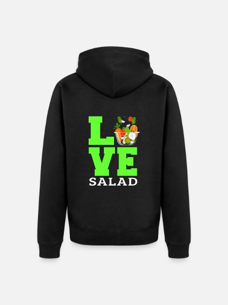 Love salad - Unisex Premium Organic Zip Hoodie - black