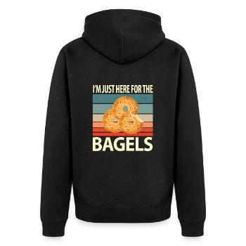 Bagel Bagels Geschenk - Unisex Premium Bio Zip Hoodie - Schwarz - Hinten - Nico (187cm)