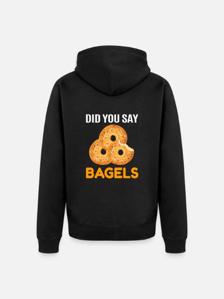 Bagel Bagels Gift - Unisex Premium Organic Zip Hoodie - black