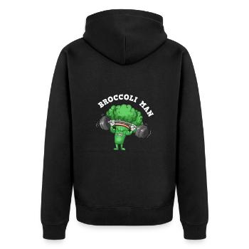 Broccoli Pumps Fitness Gift - Unisex Premium Organic Zip Hoodie - black - Back - Nico (187cm)