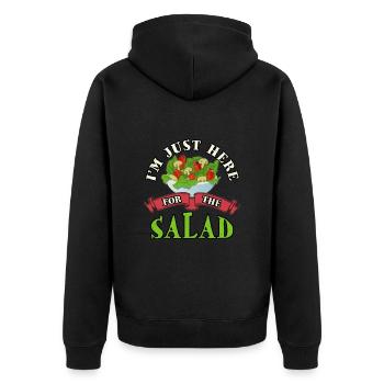 Je ne suis là que pour la salade - Veste à capuche bio Premium Unisexe - noir - Dos - Nico (187cm)
