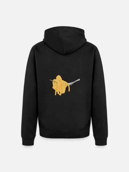 Pasta Spaghetti Fork - Unisex Premium Organic Zip Hoodie - black