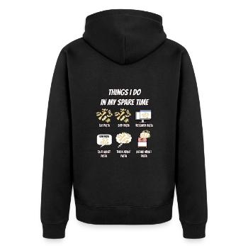 Pasta Nudeln Italien Geschenk - Unisex Premium Bio Zip Hoodie - Schwarz - Hinten - Nico (187cm)
