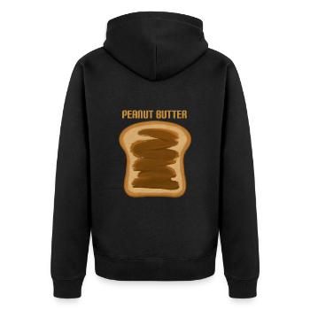 Erdnussbutter Peanut Butter - Unisex Premium Bio Zip Hoodie - Schwarz - Hinten - Nico (187cm)