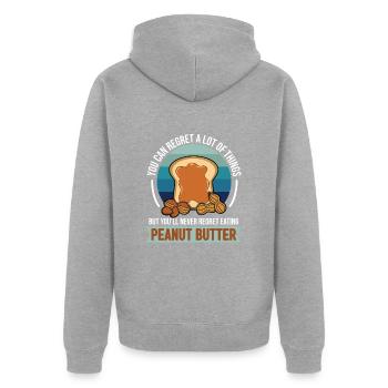 Erdnussbutter Beurre d’arachide - Veste à capuche bio Premium Unisexe - gris chiné - Dos - Nico (187cm)