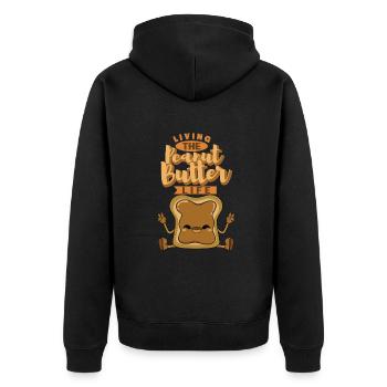 La vie avec du beurre de cacahuète - Veste à capuche bio Premium Unisexe - noir - Dos - Nico (187cm)
